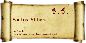 Vasina Vilmos névjegykártya